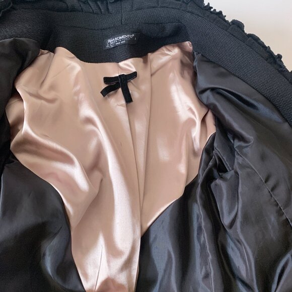 Rinascimento Italy Black Knit Flower Jacket | Y2K Vintage S-M - Picture 9 of 11